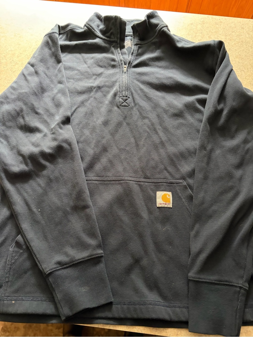 Carhartt Men’s Dark Navy Half-Zip Pullover Sweatshirt